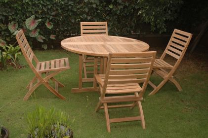 ANDREW BUTTERFLY FOLDING 5-PC DINING SET.