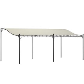 Outsunny 10' x 20' Outdoor Pergola Canopy, Metal Patio Canopy with Drainage Holes for Backyard, Garden, Cream White