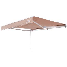 VEVOR Manual Retractable Awning, 12 x 10 ft Outdoor Patio Awning Retractable Sun Shade