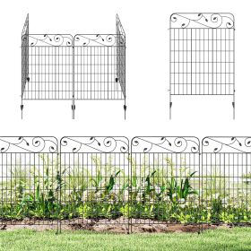 Outsunny Garden Fence, 4 Pack Steel Fence Panels, 11.5' L x 43" H, Rust-Resistant Decorative Border Flower Edging for Yard, Landscape, Patio (Title: Default Title)